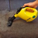 Treating furniture with a steamer against bedbugs